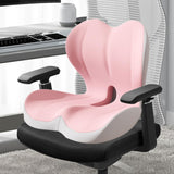 Maxbell Sitting Ergonomic Cushion Breathable Back Rest Memory Foam Seat Back Cushion Pink Gray
