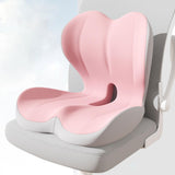 Maxbell Sitting Ergonomic Cushion Breathable Back Rest Memory Foam Seat Back Cushion Pink Gray