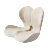 Maxbell Sitting Ergonomic Cushion Breathable Back Rest Memory Foam Seat Back Cushion Beige Gray
