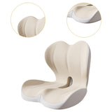 Maxbell Sitting Ergonomic Cushion Breathable Back Rest Memory Foam Seat Back Cushion Beige Gray