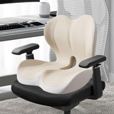 Maxbell Sitting Ergonomic Cushion Breathable Back Rest Memory Foam Seat Back Cushion Beige Gray