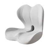 Maxbell Sitting Ergonomic Cushion Breathable Back Rest Memory Foam Seat Back Cushion Light Gray