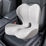 Maxbell Sitting Ergonomic Cushion Breathable Back Rest Memory Foam Seat Back Cushion Light Gray