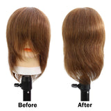 Maxbell Hair Mannequin Head Portable Training Head for Braiding Hair Styling Cutting Brown