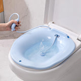 Maxbell Sitz Bath Portable Ergonomic Multipurpose Sturdy for Women with Hand Flusher BLue