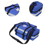 Empty First Aid Storage Bag with Detachable Divider for Workplace Gym Travel blue