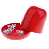 Maxbell Bar KTV Dice Guessing Game Set Dice Cup Shaker with 6pcs Digital Dice -Red - Aladdin Shoppers