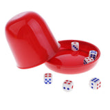 Maxbell Bar KTV Dice Guessing Game Set Dice Cup Shaker with 6pcs Digital Dice -Red - Aladdin Shoppers