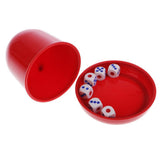 Maxbell Bar KTV Dice Guessing Game Set Dice Cup Shaker with 6pcs Digital Dice -Red - Aladdin Shoppers