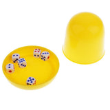 Maxbell KTV Dice Guessing Game Set Dice Cup Shaker with 6pcs Digital Dice -Yellow - Aladdin Shoppers