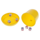 Maxbell KTV Dice Guessing Game Set Dice Cup Shaker with 6pcs Digital Dice -Yellow - Aladdin Shoppers