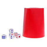 Maxbell Rhombus Dice Cup with 6Pcs Dices for KTV Bar Pub Casino Game -Red - Aladdin Shoppers