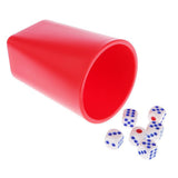 Maxbell Rhombus Dice Cup with 6Pcs Dices for KTV Bar Pub Casino Game -Red - Aladdin Shoppers