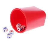 Maxbell Rhombus Dice Cup with 6Pcs Dices for KTV Bar Pub Casino Game -Red - Aladdin Shoppers