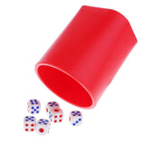 Maxbell Rhombus Dice Cup with 6Pcs Dices for KTV Bar Pub Casino Game -Red - Aladdin Shoppers