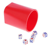 Maxbell Rhombus Dice Cup with 6Pcs Dices for KTV Bar Pub Casino Game -Red - Aladdin Shoppers