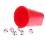 Maxbell Rhombus Dice Cup with 6Pcs Dices for KTV Bar Pub Casino Game -Red - Aladdin Shoppers