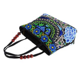 Maxbell 2Pcs Embroidery Travel Shoulder Bag Double Faced Flower Handmade Women Bag
