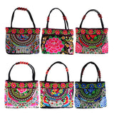 Maxbell 2Pcs Embroidery Travel Shoulder Bag Double Faced Flower Handmade Women Bags
