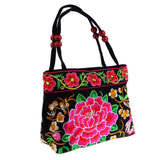 Maxbell 2x Embroidery Travel Shoulder Bag Double Faced Flower Handmade Women Bags