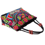 Maxbell 2x Embroidery Travel Shoulder Bag Double Faced Flower Handmade Women Bags