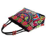Maxbell 2x Embroidery Travel Shoulder Bag Double Faced Flower Handmade Women Bags