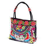 Maxbell 2x Embroidery Travel Shoulder Bag Double Faced Flower Handmade Women Bags