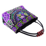 Maxbell 2Pcs Embroidery Travel Shoulder Bag Double Faced Flower Handmade Women Bags