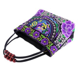 Maxbell 2Pcs Embroidery Travel Shoulder Bag Double Faced Flower Handmade Women Bags