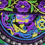 Maxbell 2Pcs Embroidery Travel Shoulder Bag Double Faced Flower Handmade Women Bags