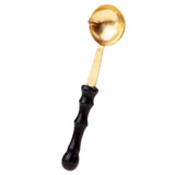 Maxbell 5Pcs Stamp Sealing Wax Spoon Retro Wood Handle Wax Heating Supply Tool Spoon
