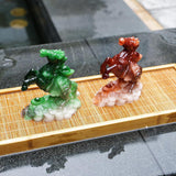 Maxbell Resin Discoloration Cute Tea Pet Animals Horse Shaped Tea Tray Tea Ceremony Yellow - Aladdin Shoppers
