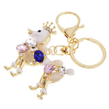 Maxbell Fashion Acrylic Rhinestone Crown Royal Dog Pendant Handbag Key Chain Decors