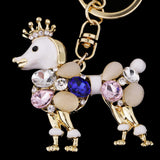 Maxbell Fashion Acrylic Rhinestone Crown Royal Dog Pendant Handbag Key Chain Decors