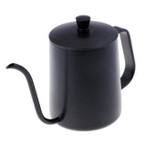 Maxbell 650ml Capacity Stainless Steel Gooseneck Drip Kettle Pot for Coffee & Tea Black