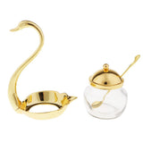 Maxbell Kitchen Home Glass Spice Jar Condiment Salt Coffee Sugar Container Gold