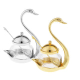 Maxbell Kitchen Home Glass Spice Jar Condiment Salt Coffee Sugar Container Gold