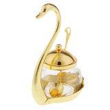 Maxbell Kitchen Home Glass Spice Jar Condiment Salt Coffee Sugar Container Gold