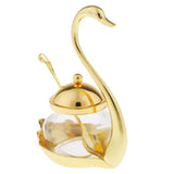 Maxbell Kitchen Home Glass Spice Jar Condiment Salt Coffee Sugar Container Gold