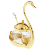Maxbell Kitchen Home Glass Spice Jar Condiment Salt Coffee Sugar Container Gold