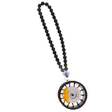 Maxbell Car Ornament Pendant Metal Wheel Hub Auto Interior Hanging Decoration Black