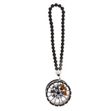 Maxbell Car Ornament Pendant Metal Wheel Hub Auto Interior Hanging Decoration Black