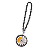 Maxbell Car Ornament Pendant Metal Wheel Hub Auto Interior Hanging Decoration Black