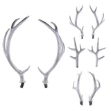 Maxbell A Pair Simulation Headwear Deer Antlers Silver for Christmas 50cm