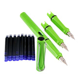 Maxbell Fountain Pen 0.5mm 0.38mm Nib with Ink Refill Office School Stationery Green