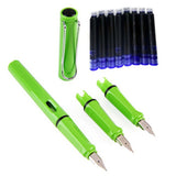 Maxbell Fountain Pen 0.5mm 0.38mm Nib with Ink Refill Office School Stationery Green