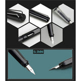 Maxbell Fountain Pen 0.5mm 0.38mm Nib with Ink Refill Office School Stationery Green
