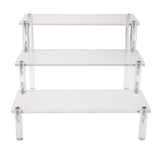 Maxbell Clear Acrylic Display Rack, Jewelry Shelf Showcase 3-Tier Action Figure Kids Toys Home Organizer - Aladdin Shoppers