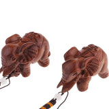 Maxbell Maxbell 1 Pair Handcraft Wooden Wildlife Animal Elephant Figurines Home Office Ornaments, Fortune Mascot Gifts, Wall Door Hanging Decors