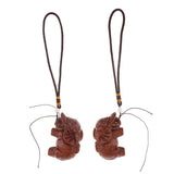 Maxbell Maxbell 1 Pair Handcraft Wooden Wildlife Animal Elephant Figurines Home Office Ornaments, Fortune Mascot Gifts, Wall Door Hanging Decors